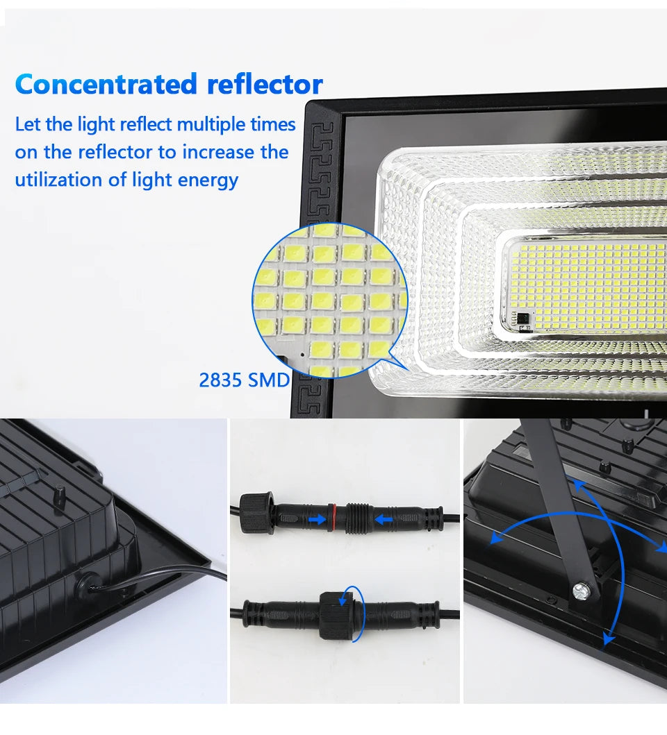 Outdoor Solar Lamps LED Lights Garden Lighting Floodlight IP67 Waterproof Stairs Wall Solar Light Dimming remote Control 3 model