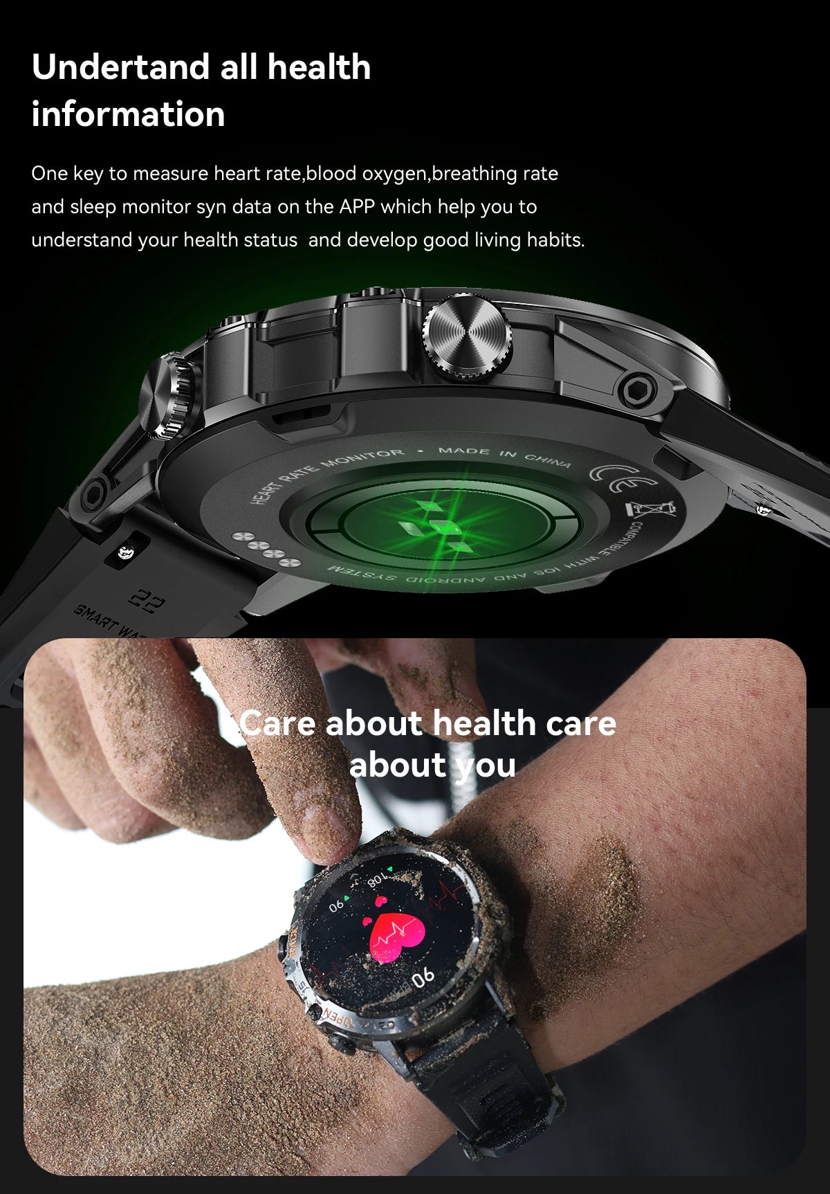 Abelanja Steel 1.39 Bluetooth Call Smart Watch Men Sports Fitness Tracker Watches IP67 Waterproof Smartwatch for Android IOS K52