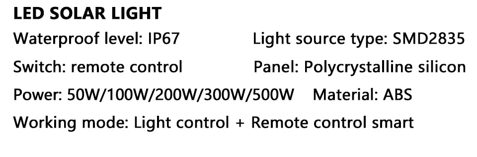 Outdoor Solar Lamps LED Lights Garden Lighting Floodlight IP67 Waterproof Stairs Wall Solar Light Dimming remote Control 3 model