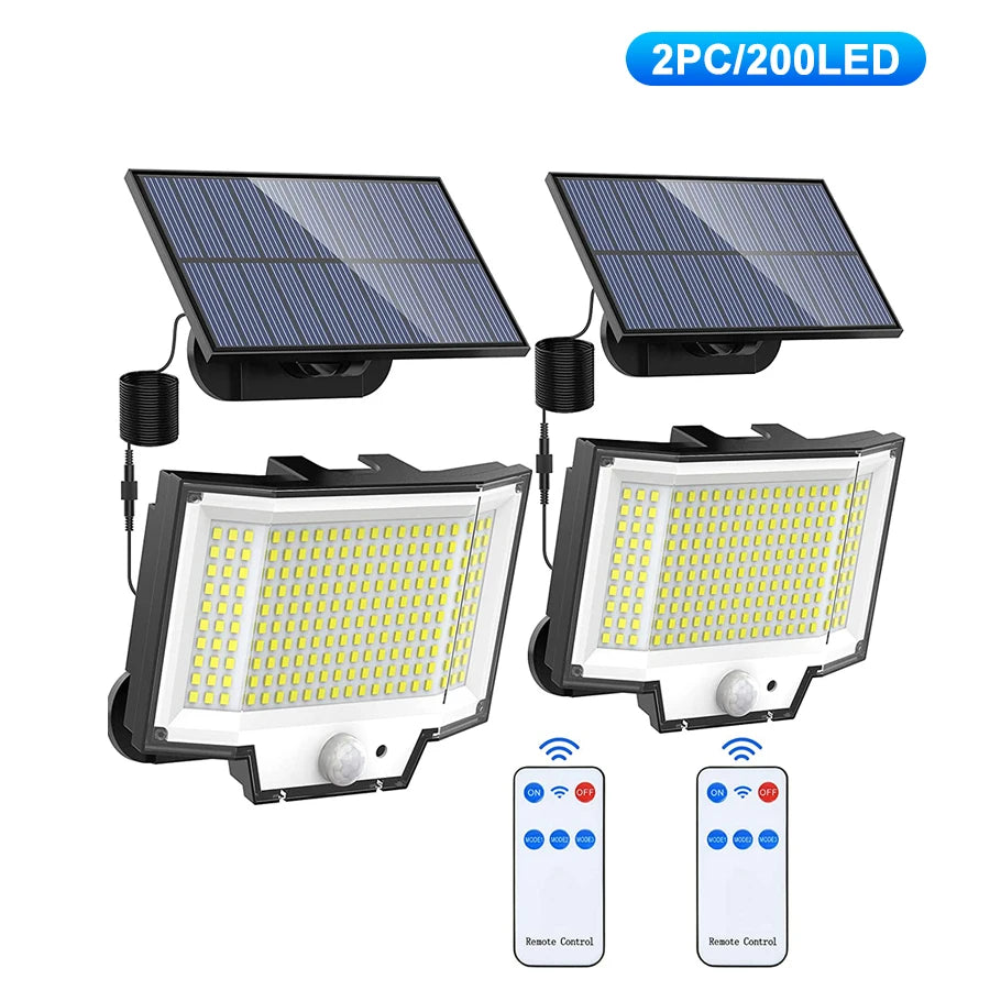 Solar Lights Outdoor Garden 200/288LED Solar Security Light Motion Sensor 3 Mode Waterproof Solar Powered Flood Lamp Yard Garage