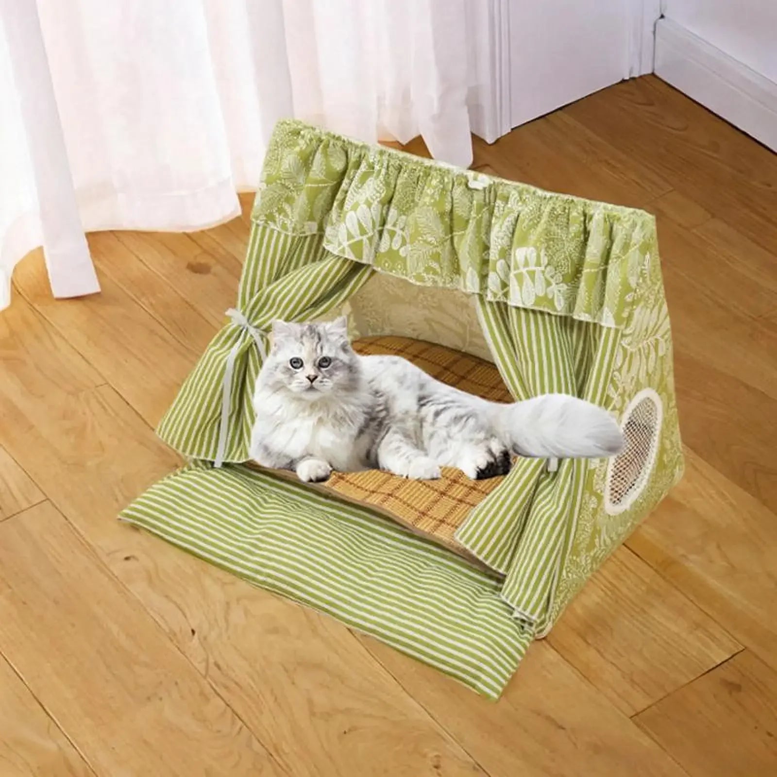 Cute Cat Tent House Removable Clean Dog Tent Bed Breathable Cool Cats Summer Cave Large Space Puppy Kitten House Pet Accessories