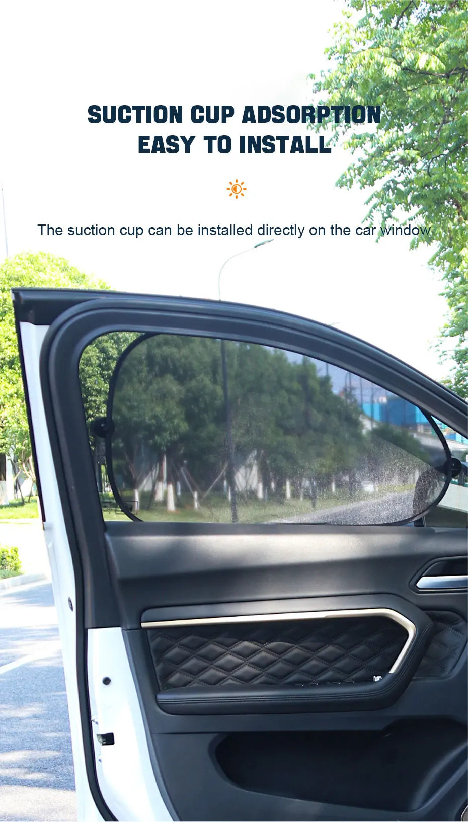 SEAMETAL 2PCS Car Window Sunshade Cover Sun Shield UV Protection Auto Front Rear Black Window Curtain Summer Car Accessories