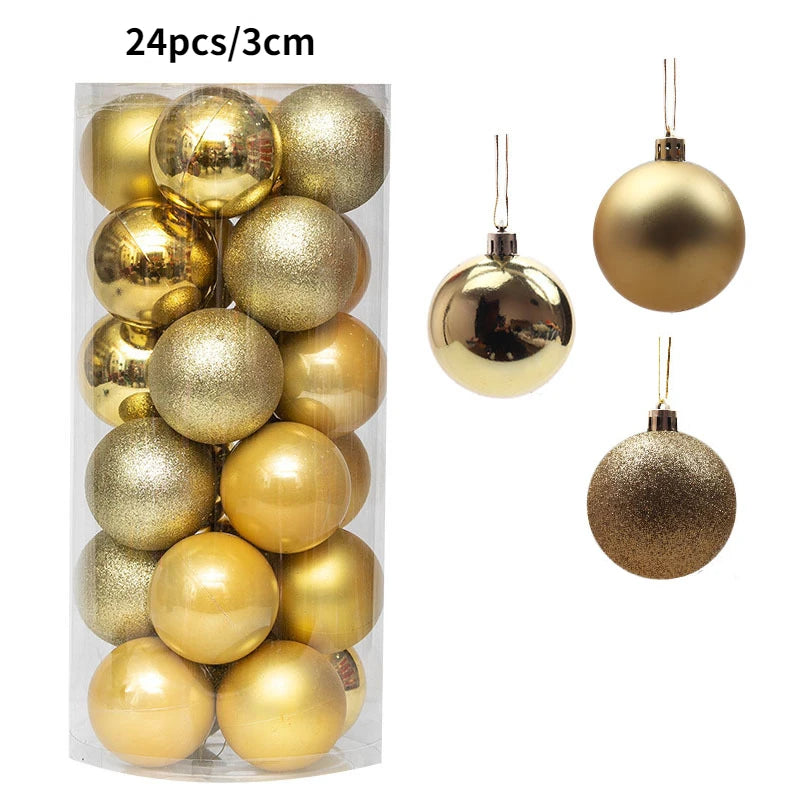 24/36 Pcs Christmas Balls New Year Party Decoration Xmas Tree Ornaments Christmas Hanging Ornament Home Decor Gifts Navidad 2025