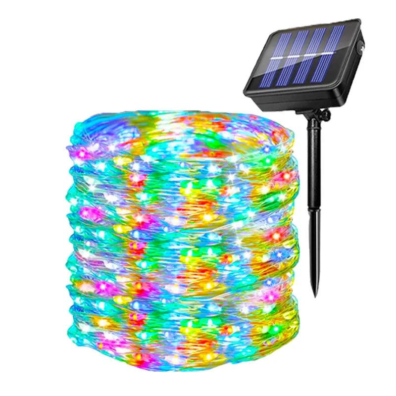 4pcs Outdoor Led Solar String Light Fairy String Christmas Tree Decor Lighting for Wedding Festival Party Garden Xmas Halloween