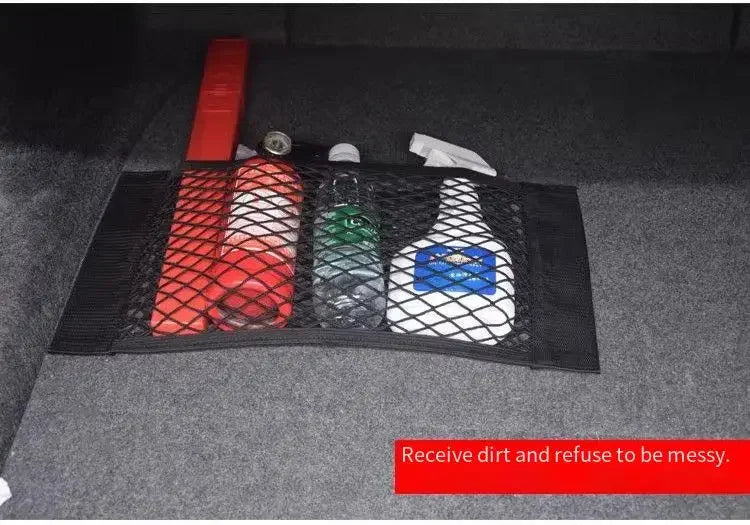 Car Back Rear Trunk Bag Organizer Mesh Net Auto Seat Back Storage Bag Pocket Universal Car Stowing Tidying Elastic String Net