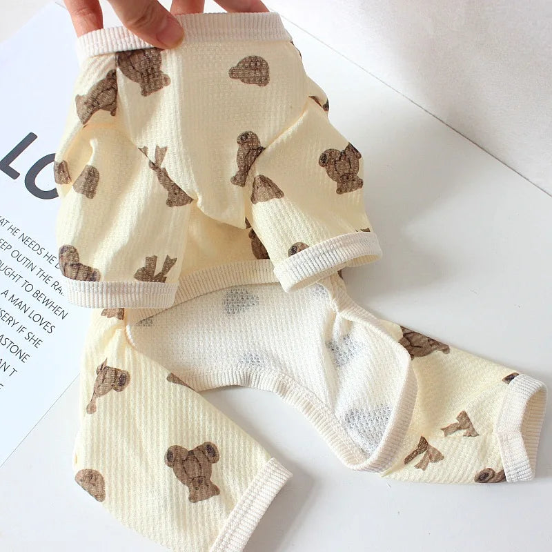 Pet Dog Jumpsuits Bear Vest Spring Summer Clothes for Teddy French Bulldog Comfort Breathable Puppy Custume