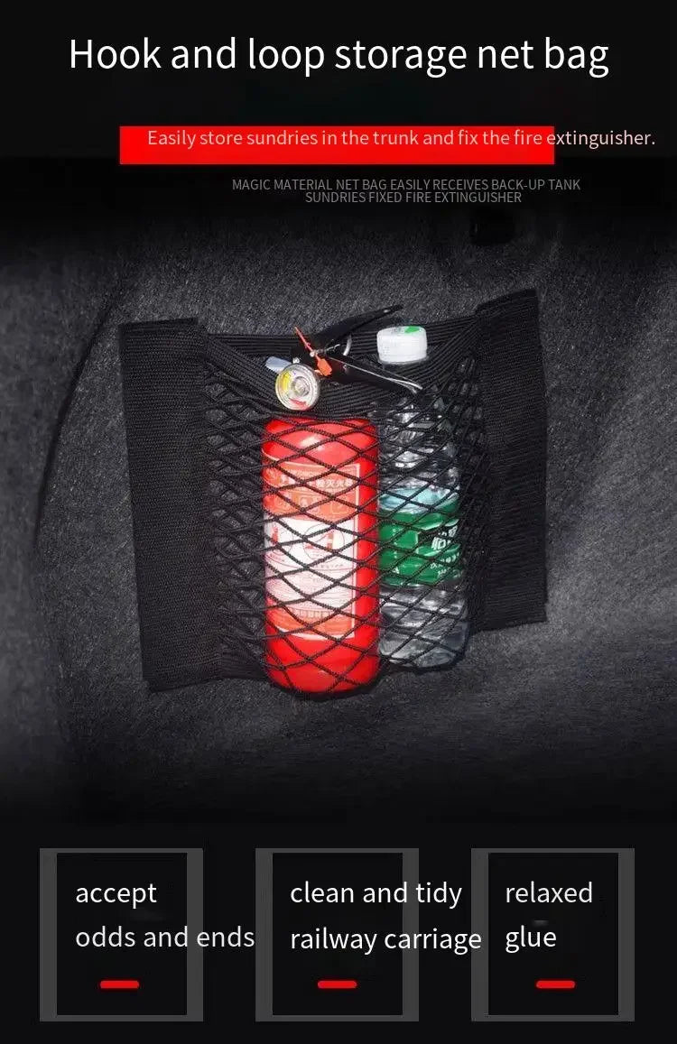 Car Back Rear Trunk Bag Organizer Mesh Net Auto Seat Back Storage Bag Pocket Universal Car Stowing Tidying Elastic String Net