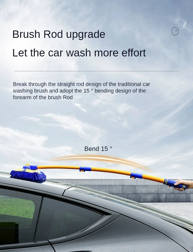 LEIBOO Car Wash Mop Cleaning Brush Telescoping Long Handle Cleaning Mop Retractable Bent Bar Car Wash Brush Car Cleaning Tools
