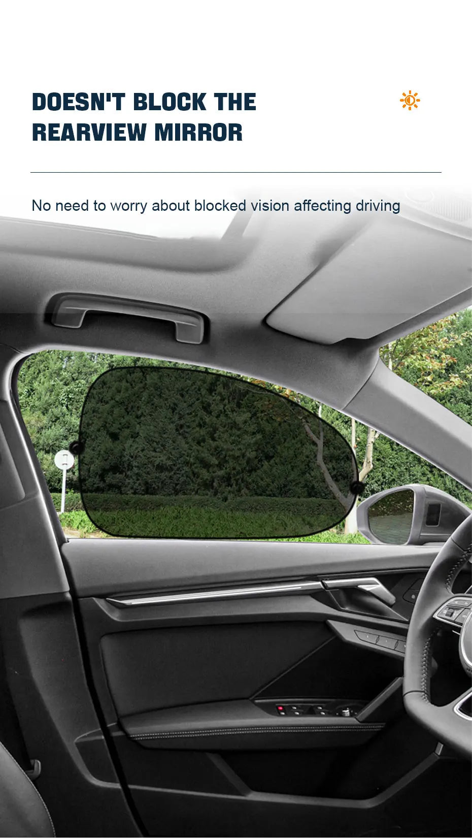 SEAMETAL 2PCS Car Window Sunshade Cover Sun Shield UV Protection Auto Front Rear Black Window Curtain Summer Car Accessories