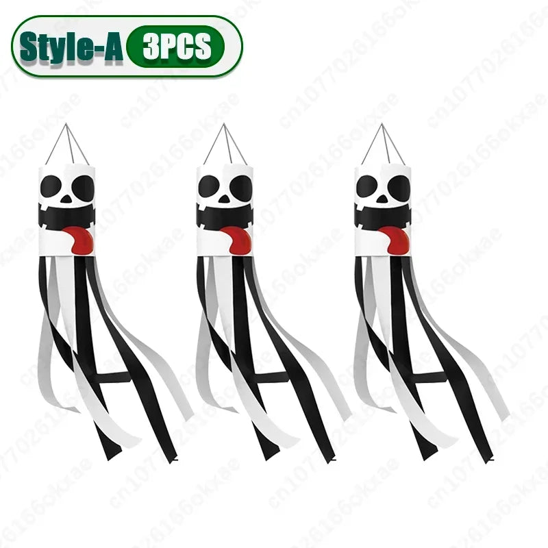 20PCS New Halloween Ghost Windsock Flag Waterproof Ghost Flag Patio Party Decoration Ghost Festival Outdoor Decoration Supplies