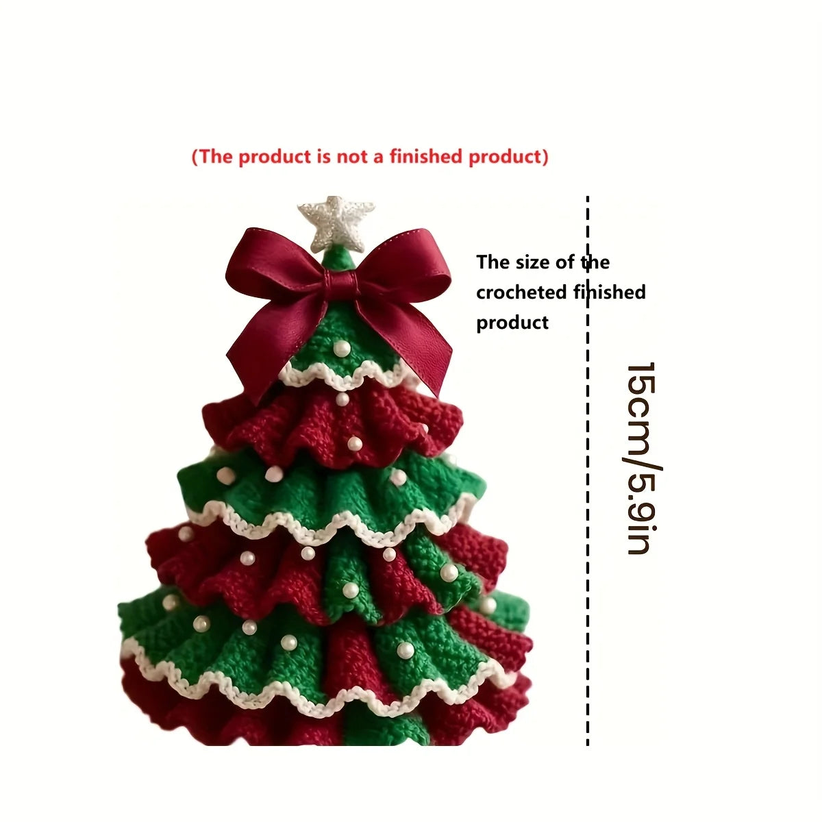 1pc Crochet Christmas Tree Kit - Handmade Holiday Decoration Set, Perfect for Christmas Party Decorations, Christmas Decorations