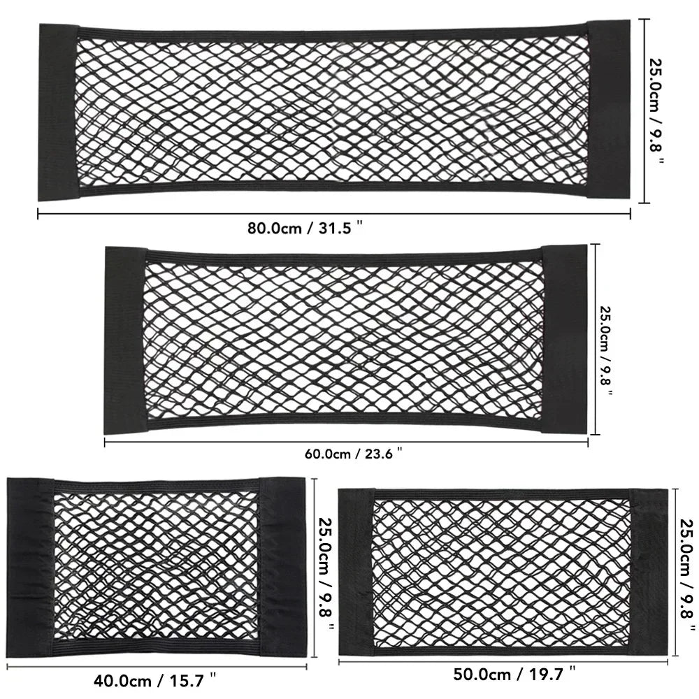 Car Back Rear Trunk Bag Organizer Mesh Net Auto Seat Back Storage Bag Pocket Universal Car Stowing Tidying Elastic String Net