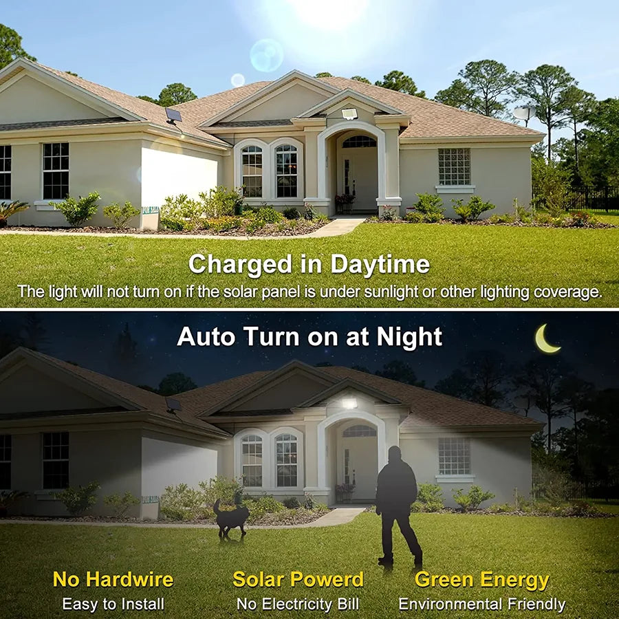 Solar Lights Outdoor Garden 200/288LED Solar Security Light Motion Sensor 3 Mode Waterproof Solar Powered Flood Lamp Yard Garage