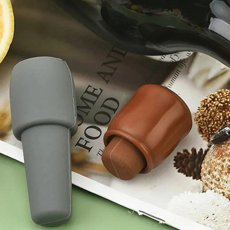 Silicone Wine Stoppers Beverage Bottle Sealer Reusable Sparkling Wine Bottle Stopper Keeping Wine Champagne Fresh Kitchen Tools