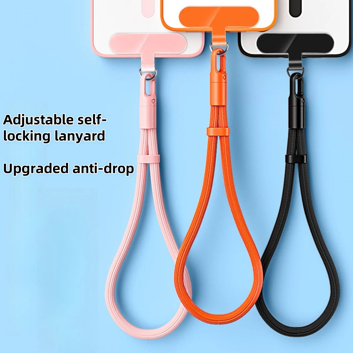 Universal Adjustable Mobile Phone Lanyard Short Wrist Strap with Self-locking Anti-drop Design Durable Polyester Phone Strap