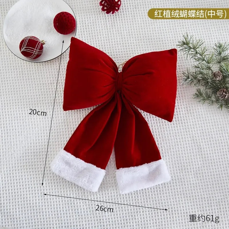 14-37CM Big Red Bow Christmas Decoration Hanging Christmas Tree Pendant for Home Decor New Year Party Supplies Gifts Ornament