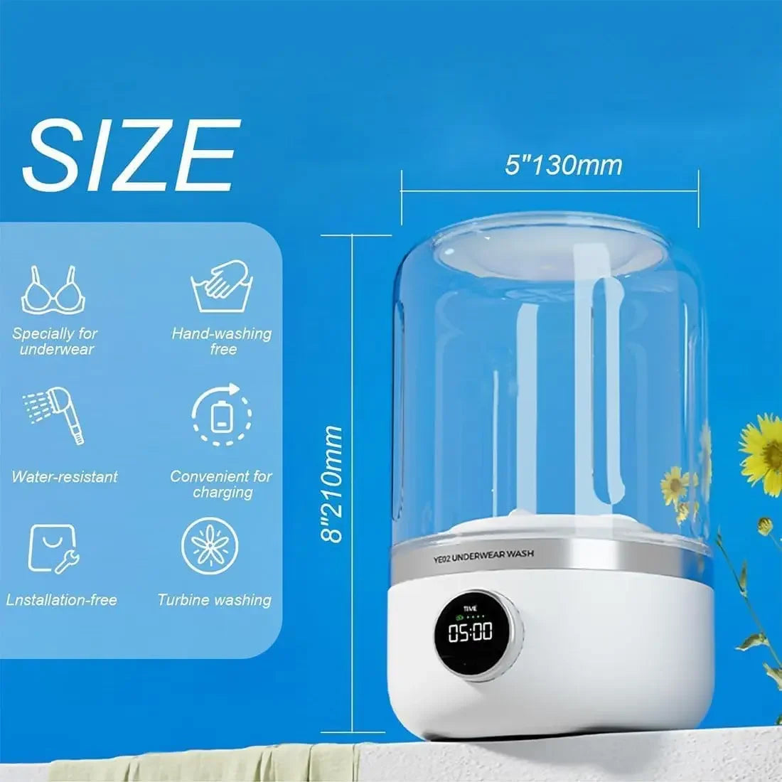 1L Mini Rechargeable Washing Machine