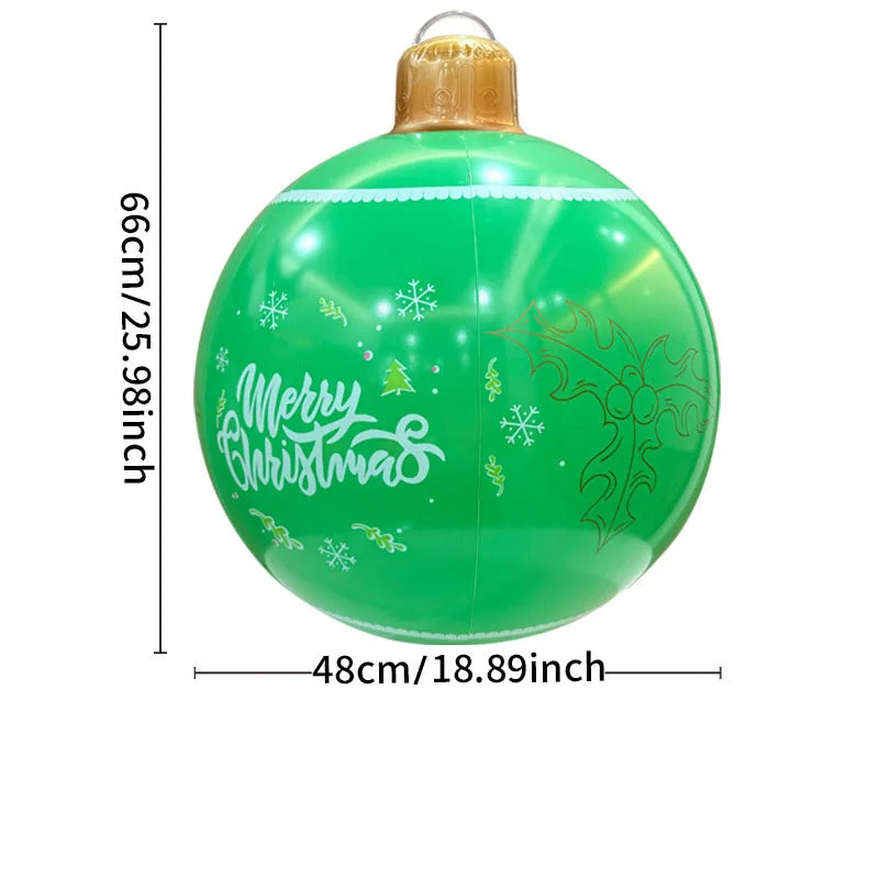 26 Inch Light Up PVC Inflatable Christmas Ball with Light Remote PVC Giant Inflatable Christmas Balls Christmas Decorations Ball