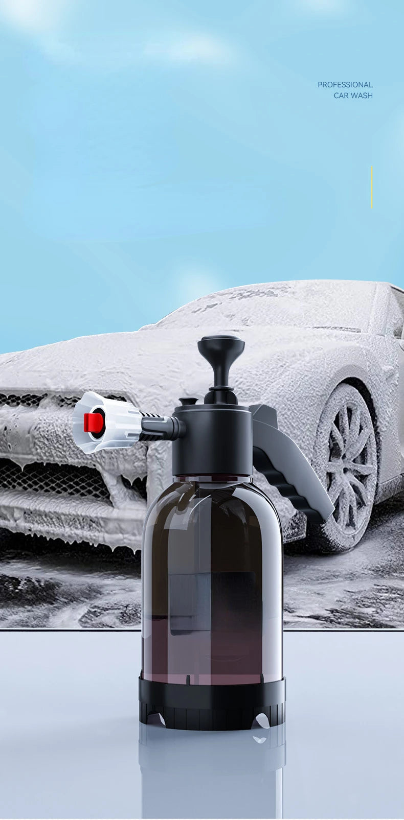2L Multi-purpose Handheld Car Wash Foam Sprayer Auto Cleaning Tool for Cars Motorcycles Bikes