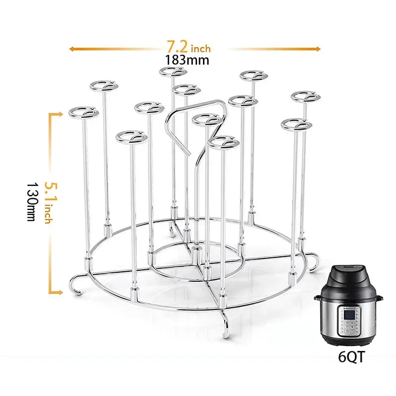 6Qt/8Qt Air Fryer Skewer Stand Vertical Multi-pin Stainless Steel BBQ Holder Air Fryer Accessories for Grilling Kitchen Kabobs