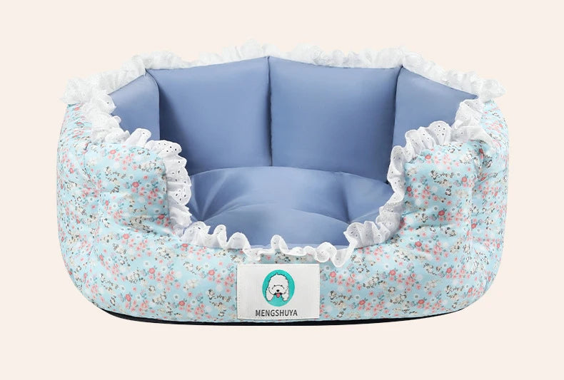 2024 Summer Pet Dog Bed Cat Bed Cat Mat Fragmented flowers Dog Mat Cotton Nest Dog house Puppy Sofa Bed Dog Beds for Medium Dogs