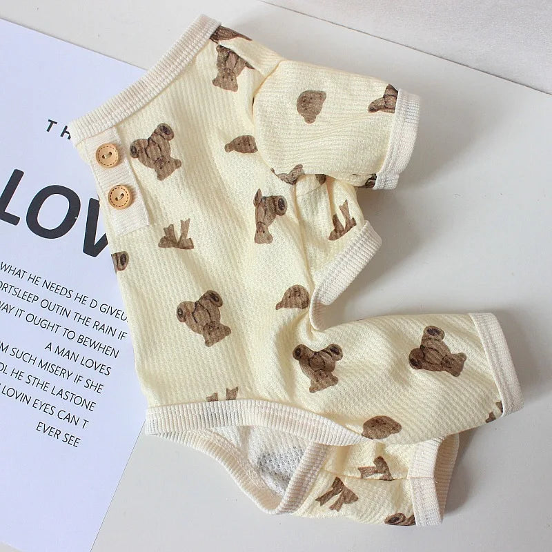 Pet Dog Jumpsuits Bear Vest Spring Summer Clothes for Teddy French Bulldog Comfort Breathable Puppy Custume