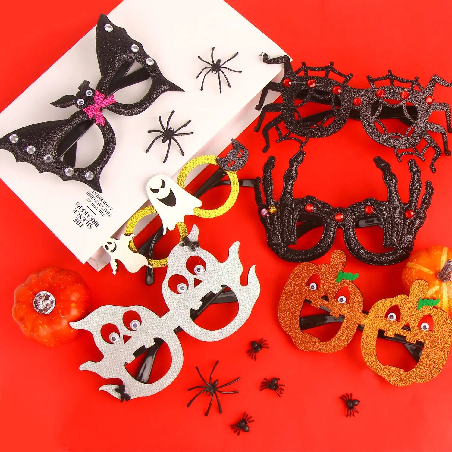12-100Pcs Halloween Party Favors Glasses for Kids Family Halloween Treat Bag Stuffers Party Eyeglasses Trick or Treat Supplies