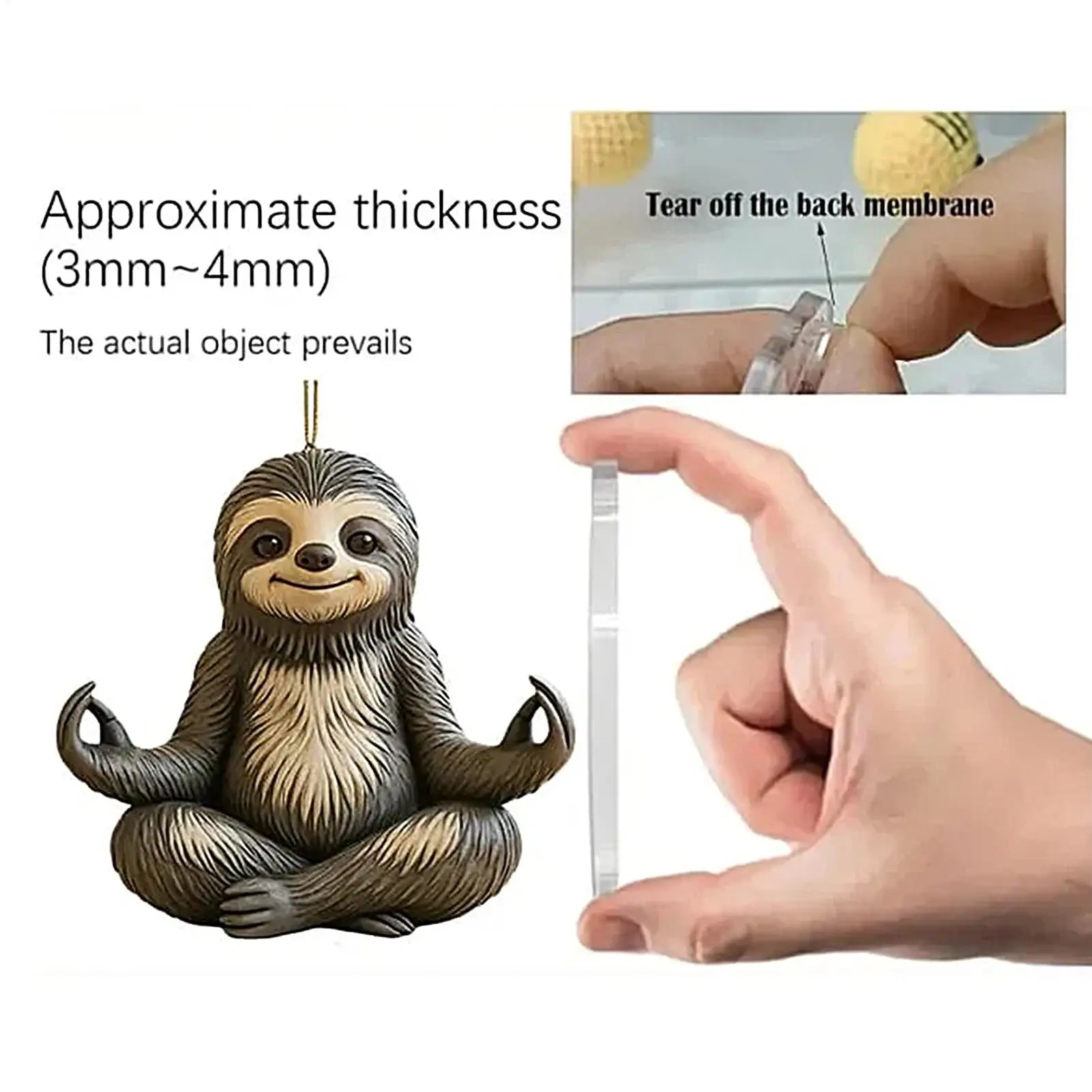 Sloth Christmas Countdown Calendar Acrylic Ornament 24 Days Advent Decor for Home Holiday Party Celebration Winter Xmas Gift