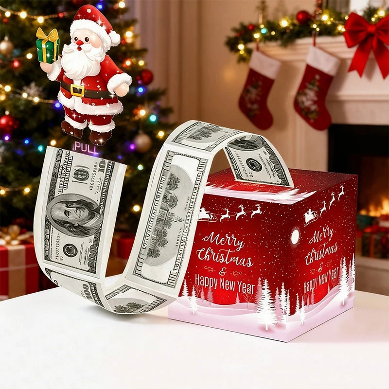 Christmas Money Gift Box Christmas Party Favors Gifts 2025 Navidad Suprise for Friends New Year Party Accessories