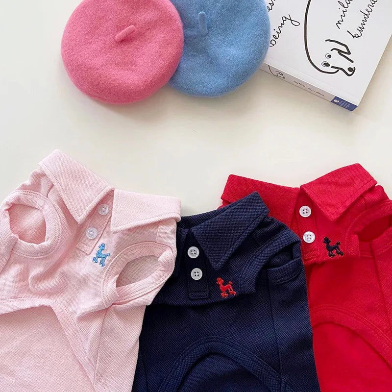Summer Polo Shirt for Dogs Puppy Clothes Bichon Frise Chihuahua Stripe Dog Sweatshirt Dog Cooling Vest for Small and Medium Dogs