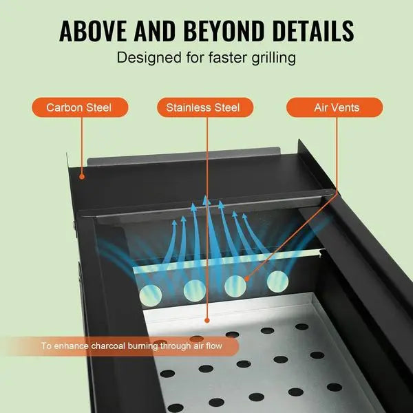 23' Lightweight Charcoal BBQ Grill,  Portable Outdoor Grill