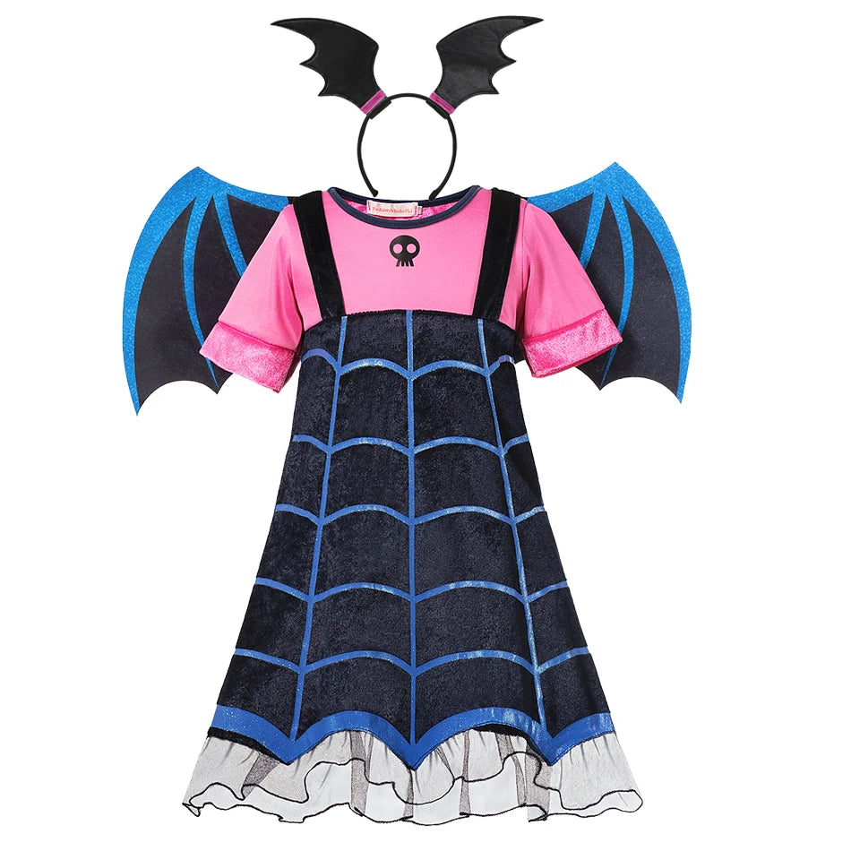 Baby Girls Halloween Costumes Cosplay Dress Nightmare Before Children Christmas Carnival Princess Sally Party Clothes 2-10 Years