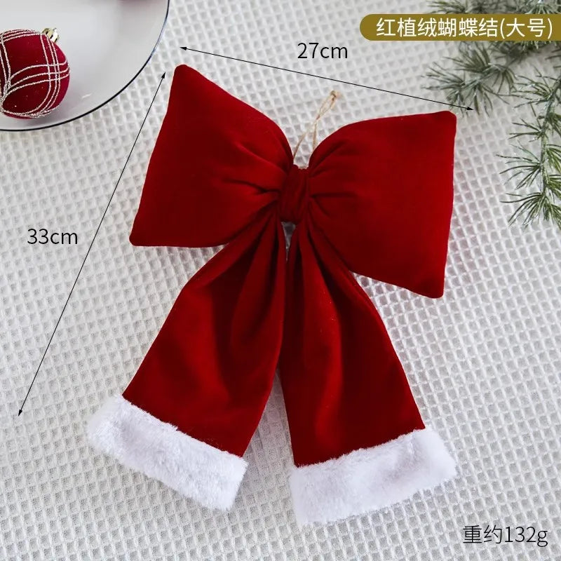 14-37CM Big Red Bow Christmas Decoration Hanging Christmas Tree Pendant for Home Decor New Year Party Supplies Gifts Ornament