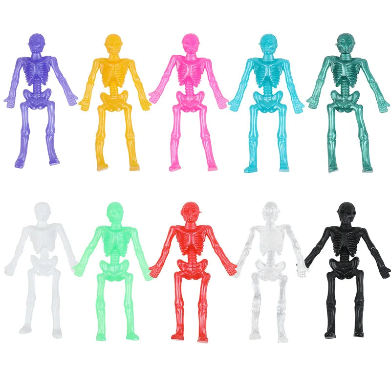 10/20/30pcs Halloween Stretchy Skeleton Trick or Treat Gift Fun Sticky Toy Kids Halloween Party Favors Goody Bag Pinata Fillers