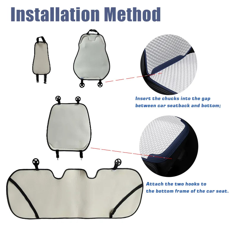 Universal Ice Silk Summer Car Seat Covers Breathable Car Seat Covers Full Set Sweat Absorption Auto Seat Cushion Car Accessories