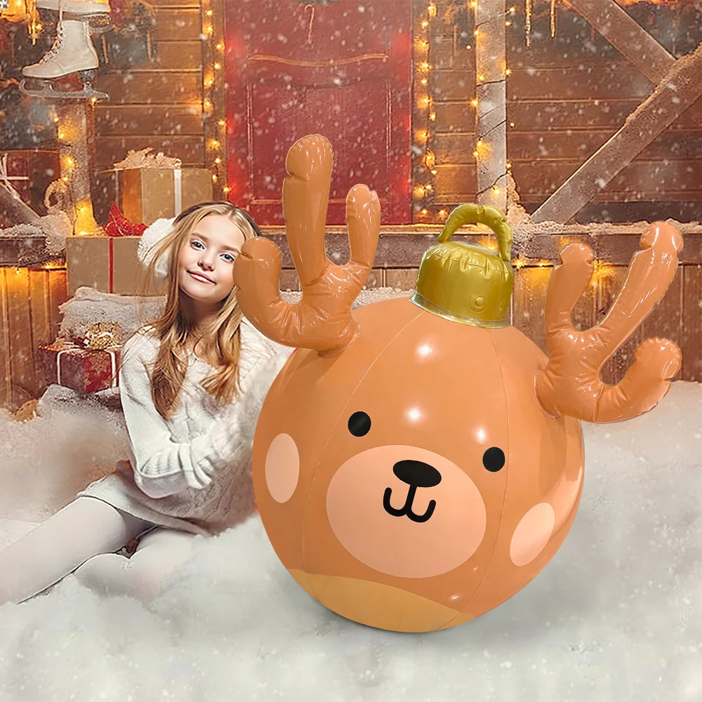 1pc Inflatable Reindeer Antlers Christmas Ball Suitable For Courtyard Decoration Party Decoration Atmosphere Christmas Gifts