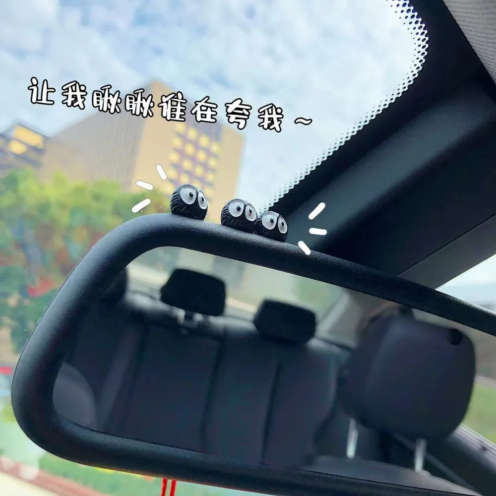 5/10/20PCS Cute Black Elf Car Interior Decoration Funny Auto Center Console Rearview Mirror Ornaments For Car Accessories