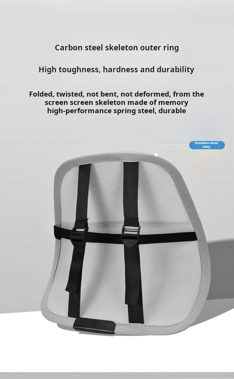 Car Chair Back Cusion Mesh Lumbar Anti-Fatigue Brace Elastic Cushion Massage Back Cushion Pad Support Summer Cool Breathable