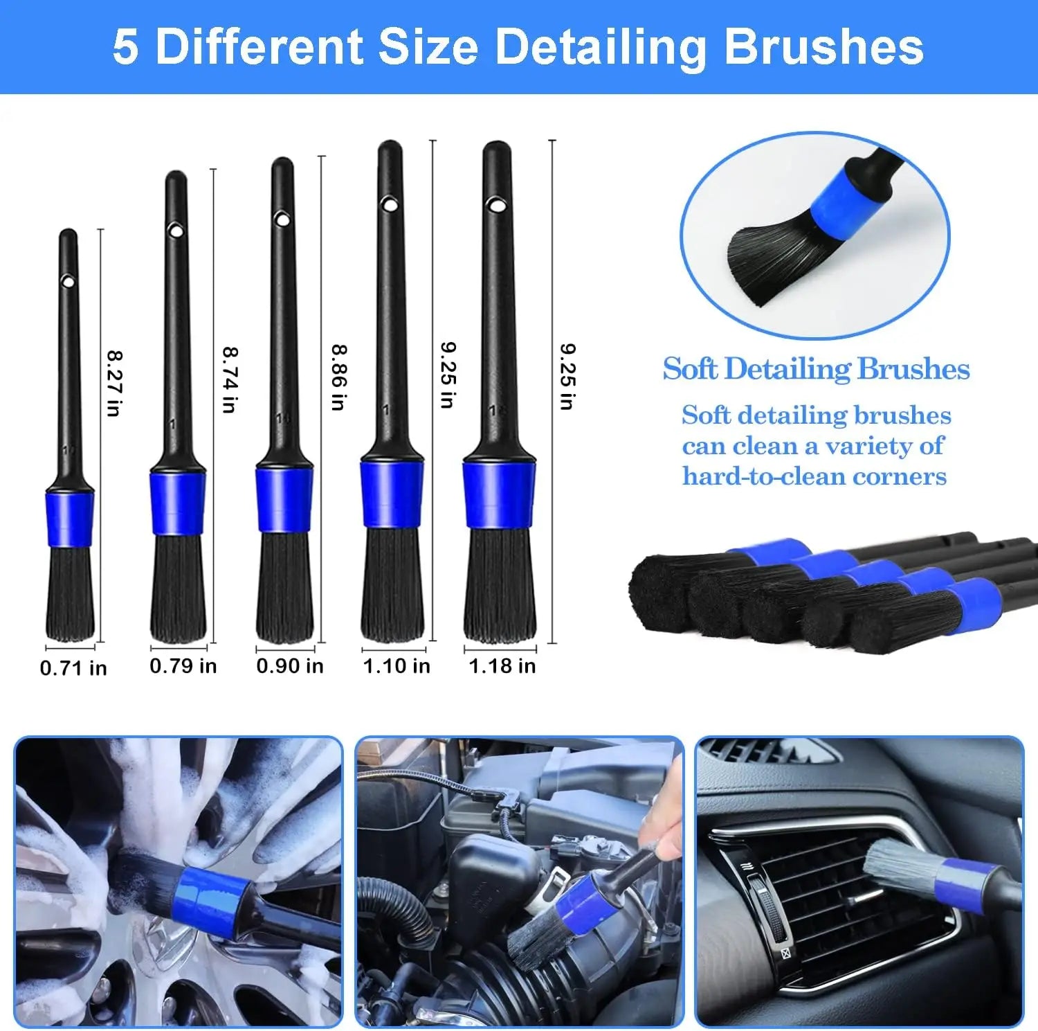 26Pcs Car Detailing Brush Set,Detailing Kit,  Detailing Brushes, Cleaning Kit, Windshield Cleaning Tool