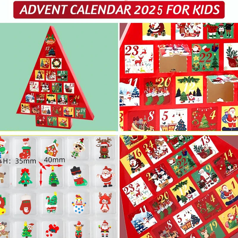 Advent Calendar 2025,24 Days Christmas Holiday Countdown Advent Calendars for Xmas Party Favor, Christmas Goodies for Girls Boy