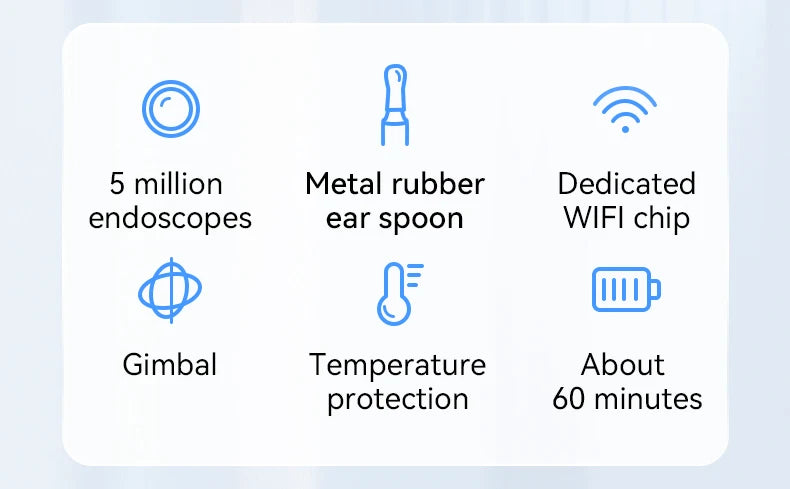 Ear Cleaner High Precision Ear Wax Removal Tool with Camera with LED Light Wireless Cleaner Smart Ear Cleaning Kit Health Care