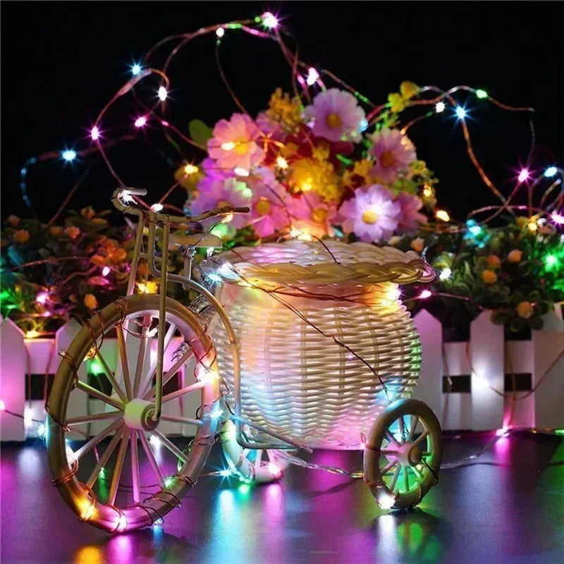 1 Set of Solar Light String OutdoOr Waterproof 8-mode Copper Wire, Fairy Tale Light, Christmas Light, Used for Outdoor Garden