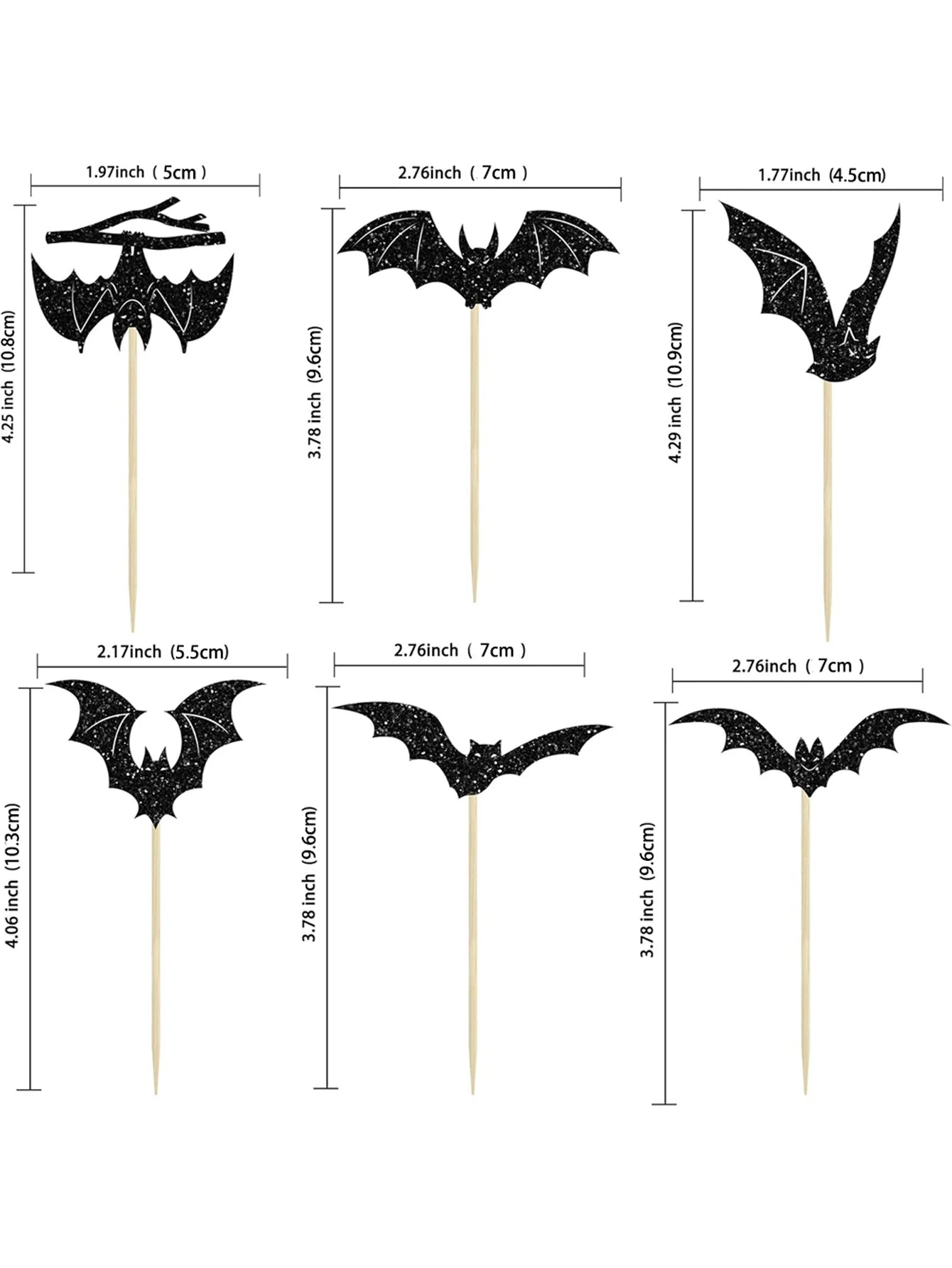 24pcs Halloween Cake Decoration Bat Birthday Cake Topper Halloween Birthday Party Cake Decoration Supplies Halloween Decoration