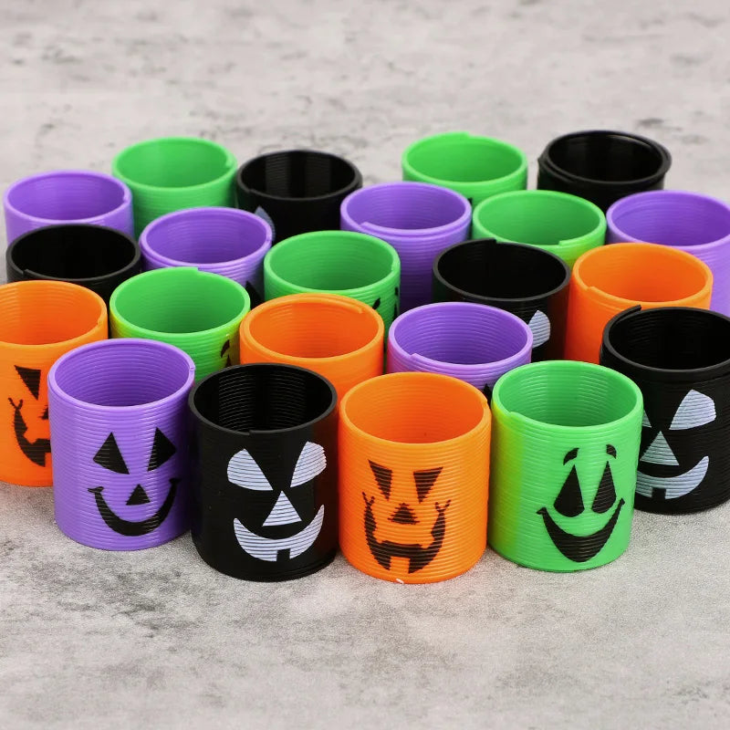 12/24pcs Halloween Theme Coil Springs Toys Kids Halloween Party Favors Trick or Treat Gifts Boy Girl Birthday Goodie Bag Fillers