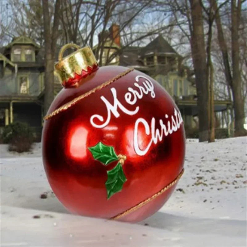 2024 Christmas 60cm Outdoor Inflatable Ball PVC Giant Big Ball Tree Ornament Outdoor Toy Ball Christmas Gift Ornament  2025
