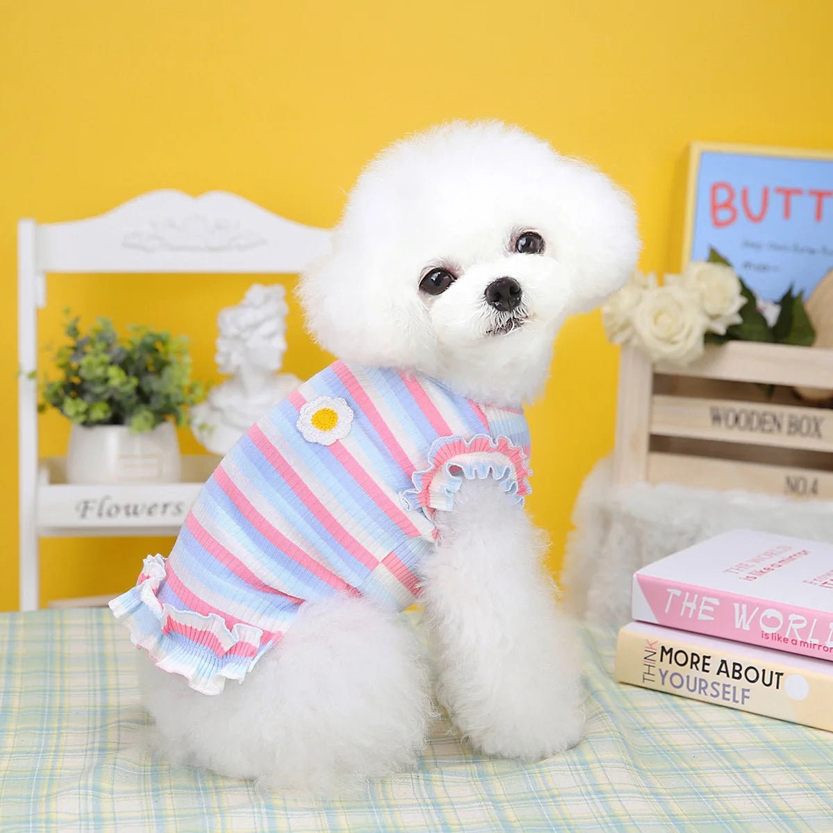 Puppy Summer Clothes Dog Fancy Dress for Small Breeds Dogs Pet Short Skirt Pomeranian One Piece Ropa Perro Costume Roupa Vestido