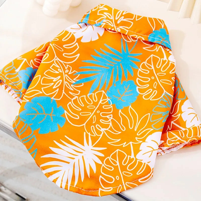 Summer Dog Clothes Hawaiian Style Pet Beach Dog Shirts Fashion Puppy Vest Coconut Print Cat Shirt Chihuahua Yorkies Pet Clothes