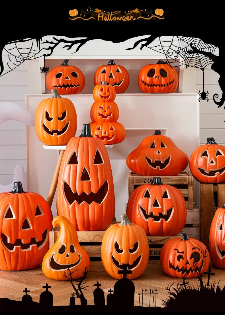 Pumpkins Lamp Halloween Decoration For Home Yard Garden Outdoor Decor Hallowen Horror House Skull Party Props Glow in The Dark