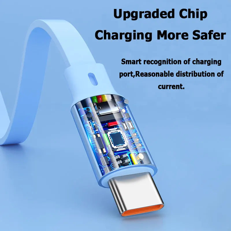 3-in-1 Retractable 100W 6A Fast Charging USB To Type-C Micro Fast Charger Cable For iPhone Samsung Xiaomi Huawei 1.2M Cables