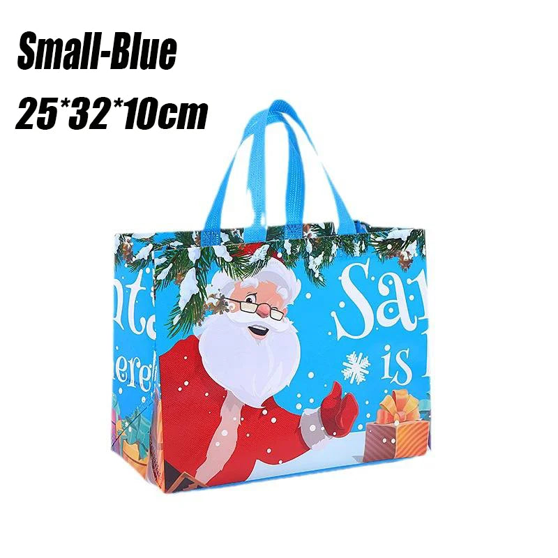 Christmas Gift Bags Santa Elk Snowflake Tote Bag Children's Gift Bags Thickened Non-woven Waterproof Bag Christmas Decoration